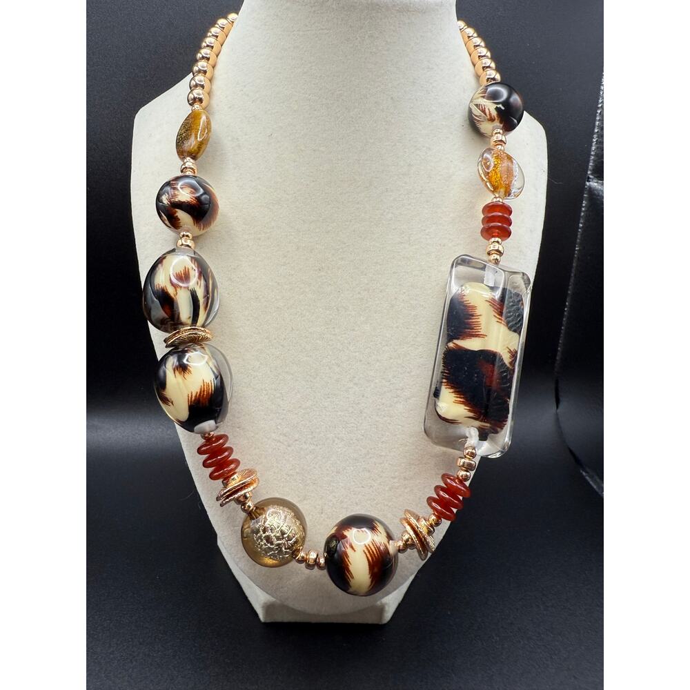 Natasha Boho Animal Print Statement Necklace